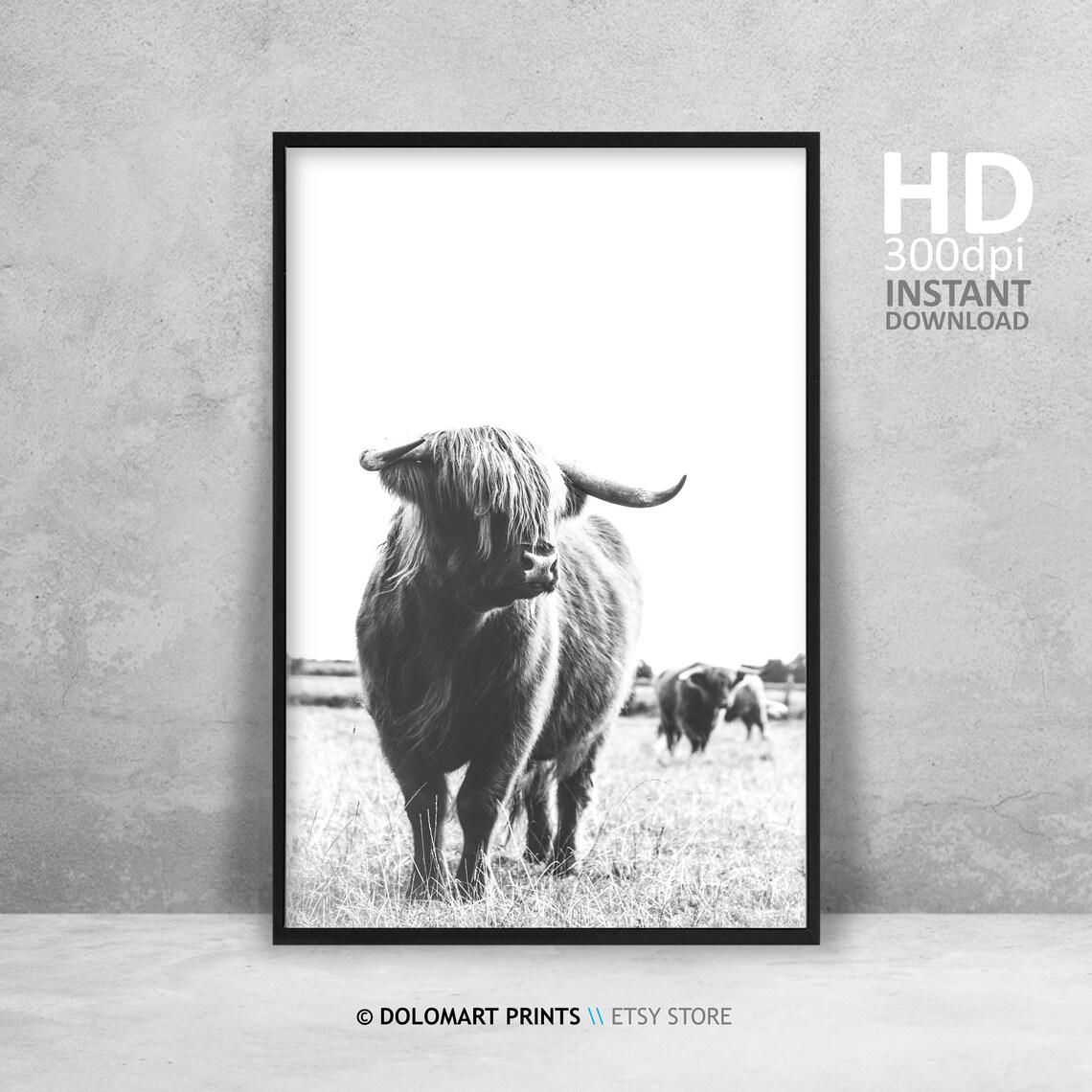 Highland Cow Print, Nursery Farm Animal Art Poster - Image 4
