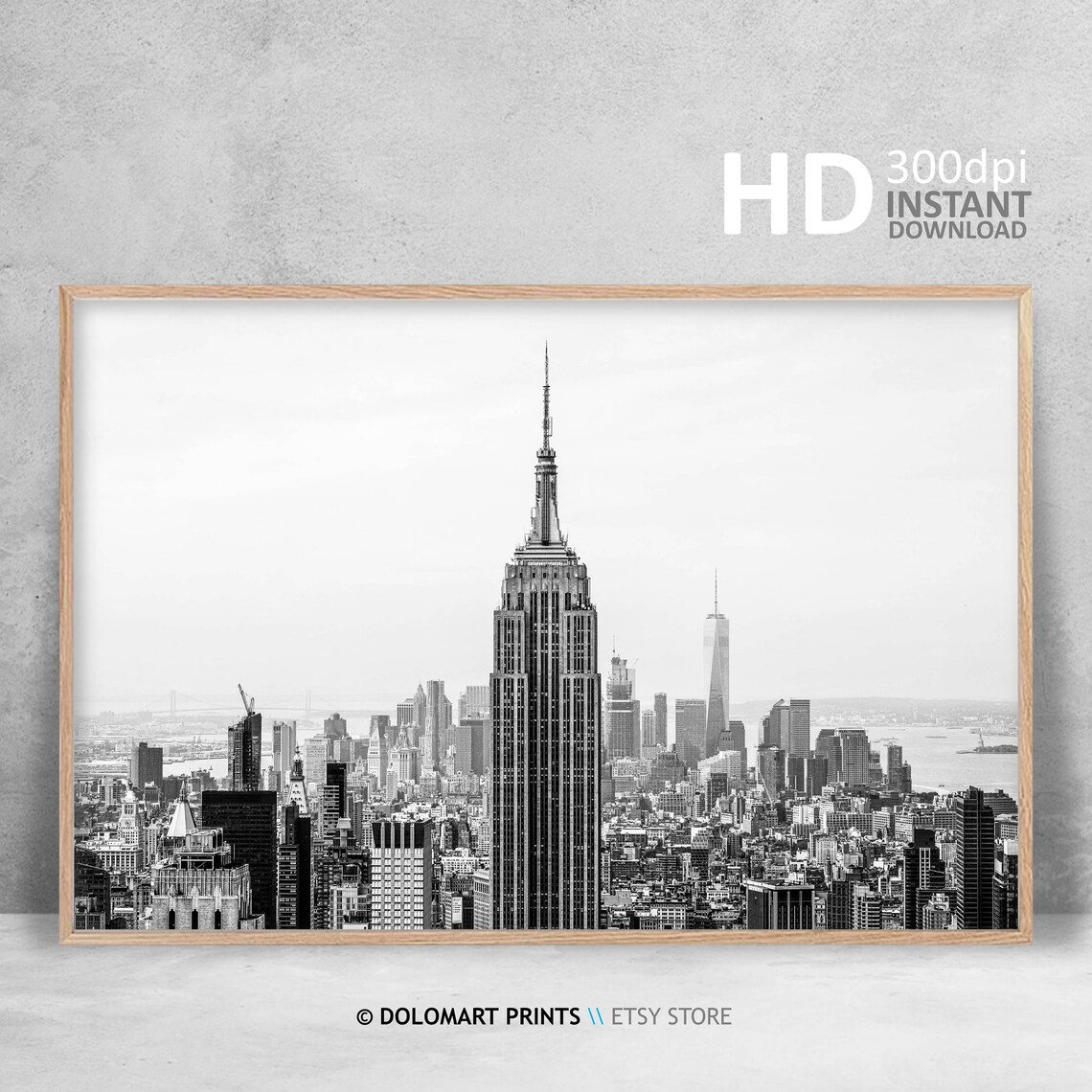 New York Black and White Skyline Cityscape Art Print - Image 4