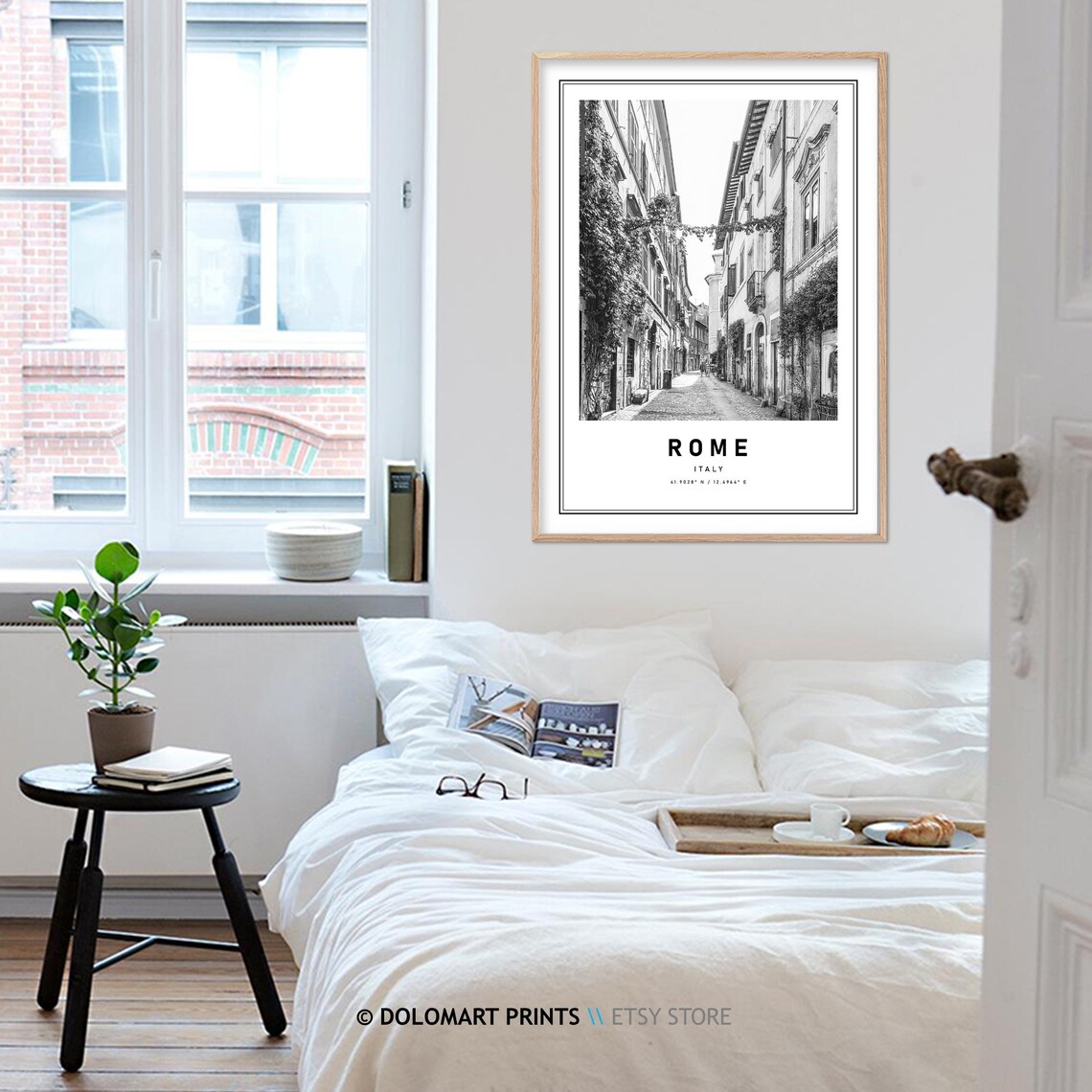 Rome Architecture Travel Poster, Black And White - Image 4