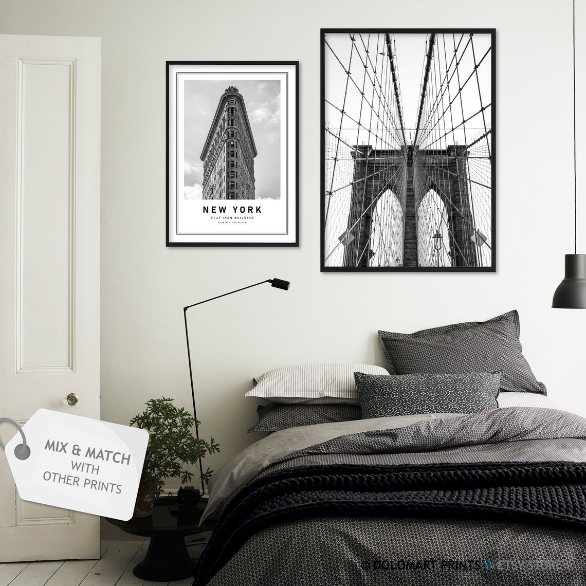 New York Flatiron Building Minimalist Travel Poster With Coordinates - Image 2