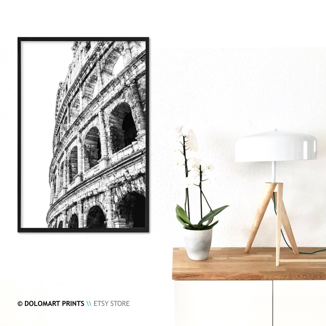 Rome Black And White Colosseum Travel Poster - Image 3