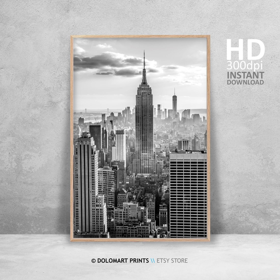 Empire State Building Black And White New York City Skyline Poster - Image 4