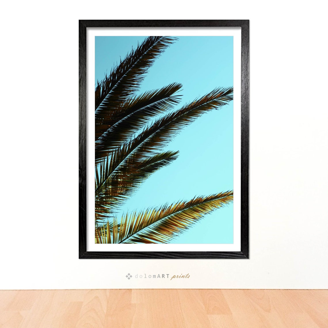 Palm Fronds Against Turquoise Sky Tropical Photography Poster - Image 4