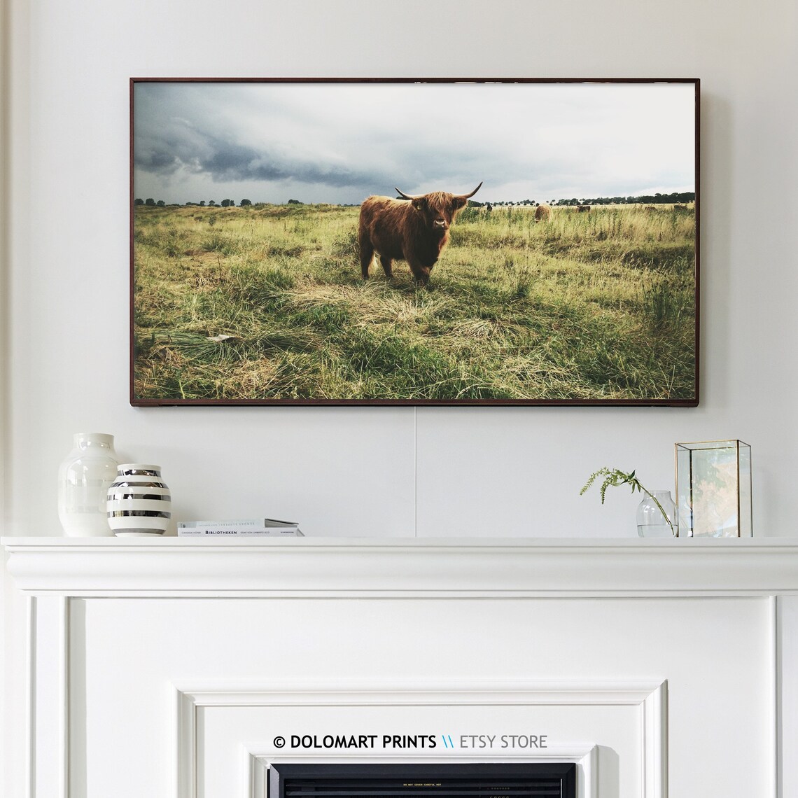 Highland Cow Rustic Farmhouse Art Print, Vintage - Image 3