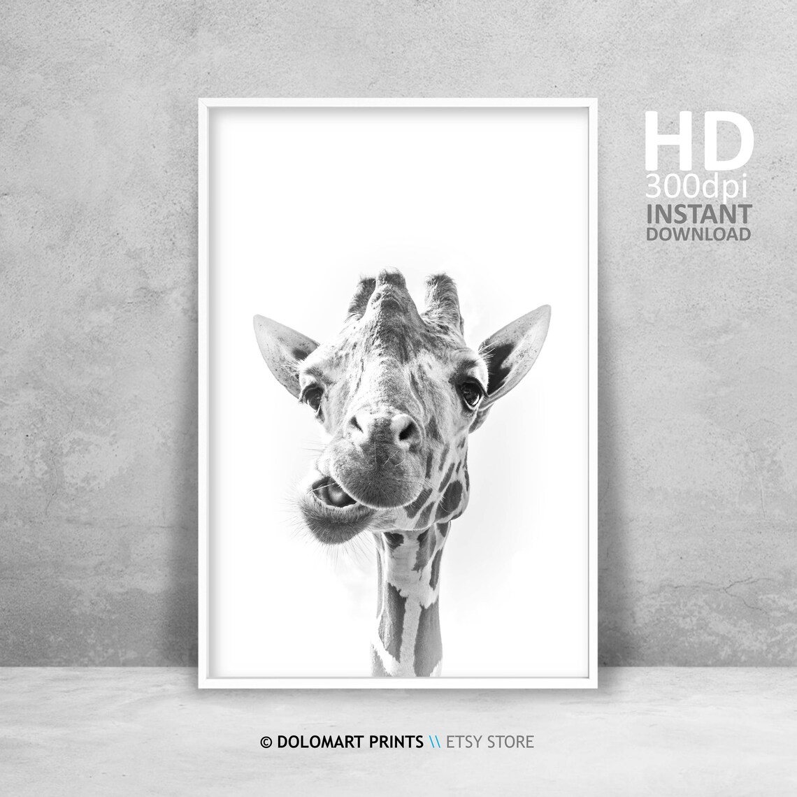 Giraffe Print Safari Animal Bathroom Art Print