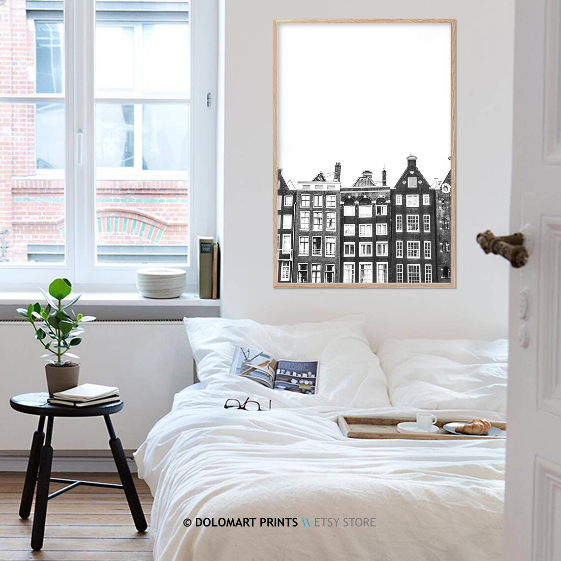 Amsterdam Architecture Travel Poster, Black And White - Image 4