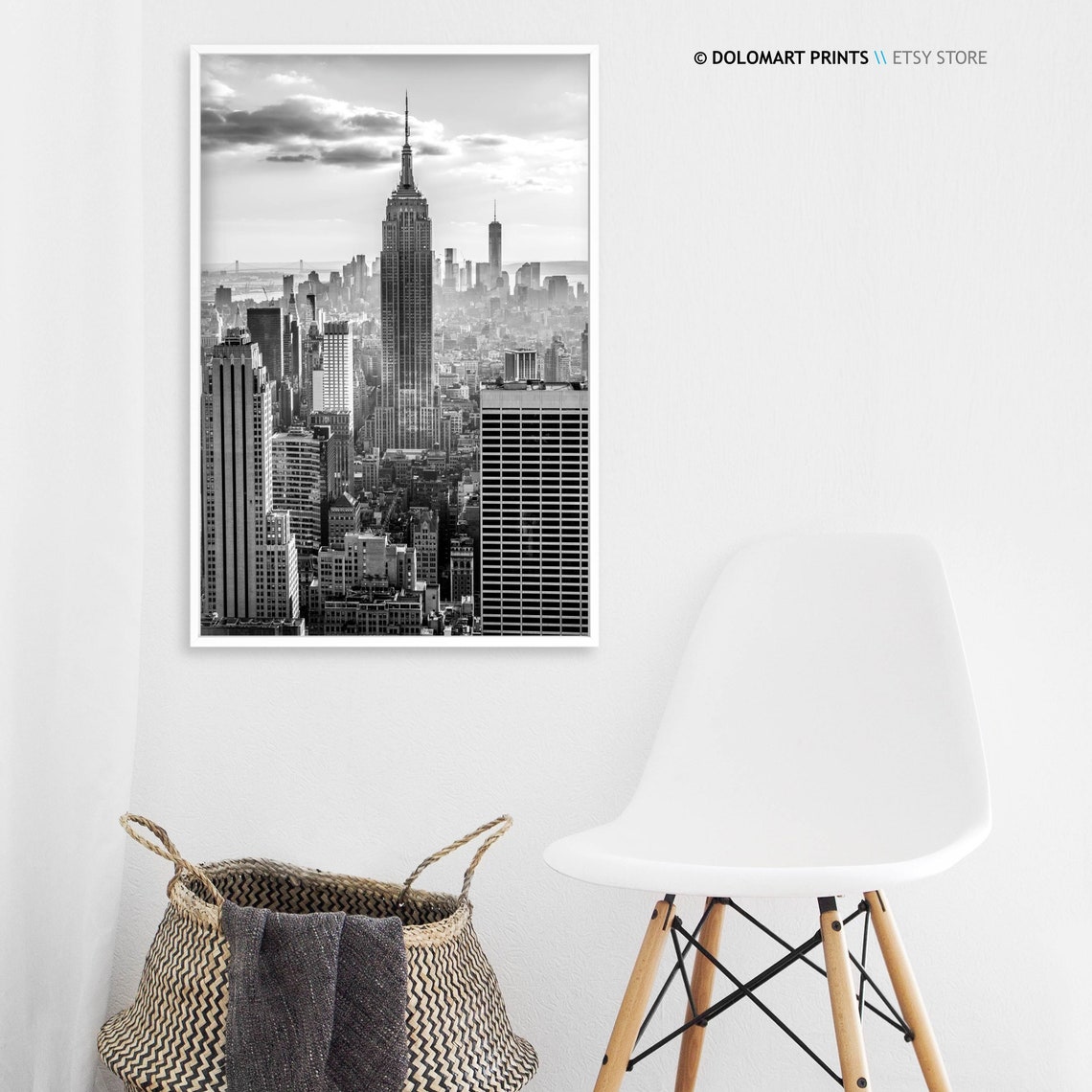 Empire State Building Black And White New York City Skyline Poster - Image 3