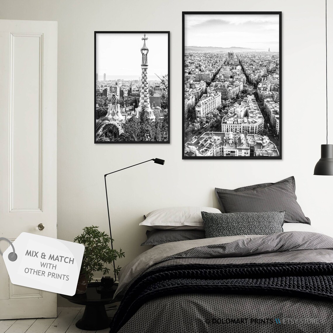 Barcelona Park Guell Black And White Travel Poster - Image 2