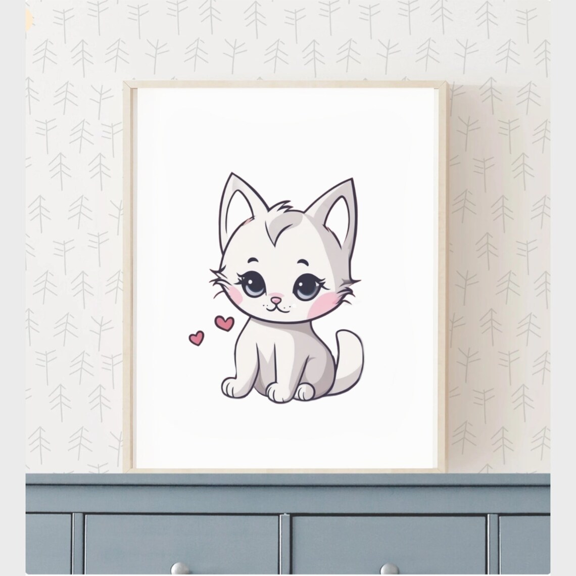 Adorable Cute Cartoon Puppy With Red Heart Valentine Dog Poster - Image 2