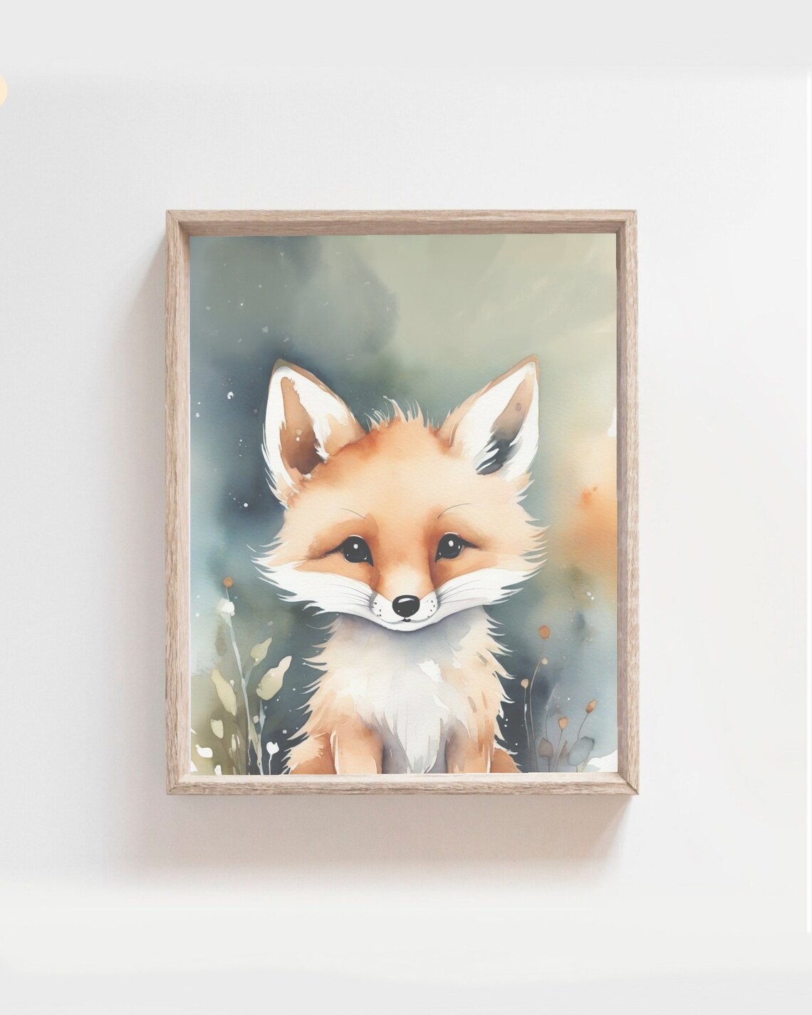Red Fox Portrait Watercolor Woodland Animal Nursery Wall Poster - Image 2