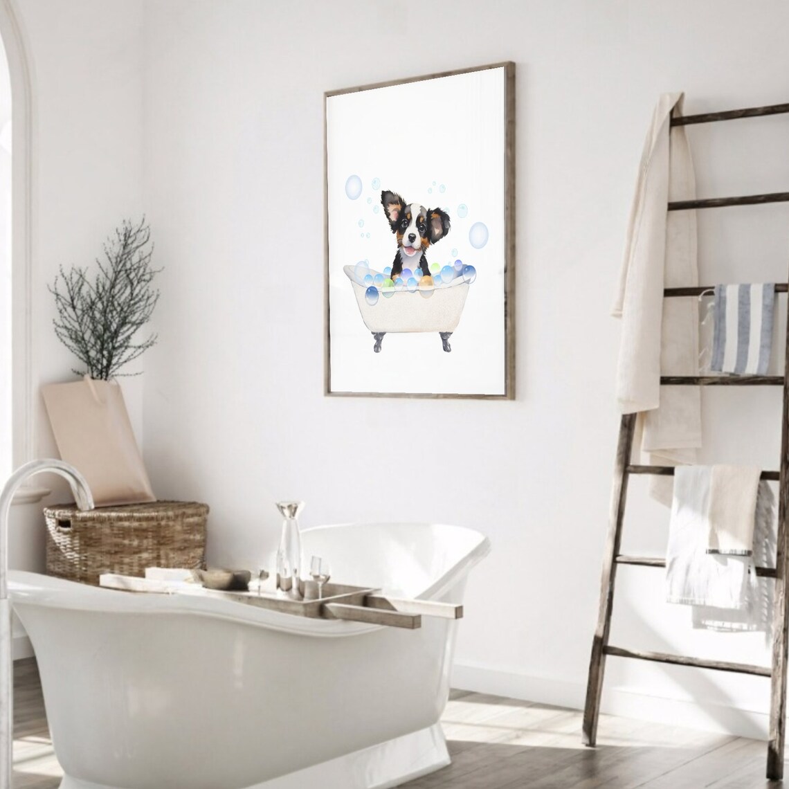 Puppy Dog In Bathtub Dog Bath Art Cute Dog Prints Cute Dog Poster Dog Prints Kids Bathroom Art Kids Bathroom Decor Diy - Image 3