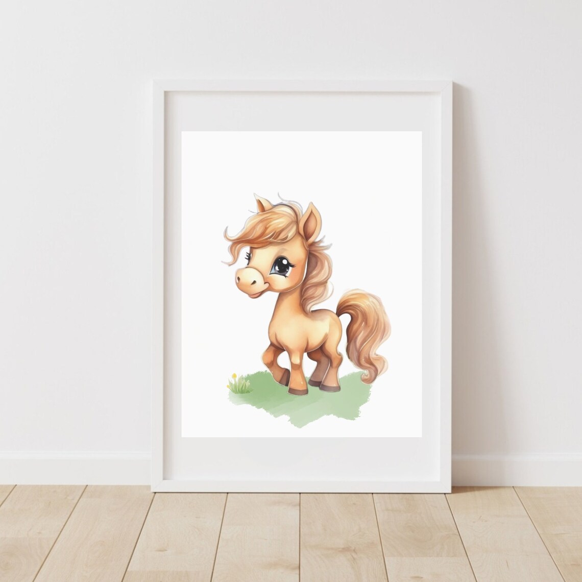 Cute Baby Chick Watercolor Yellow Farm Bird Nursery Wall Poster - Image 2