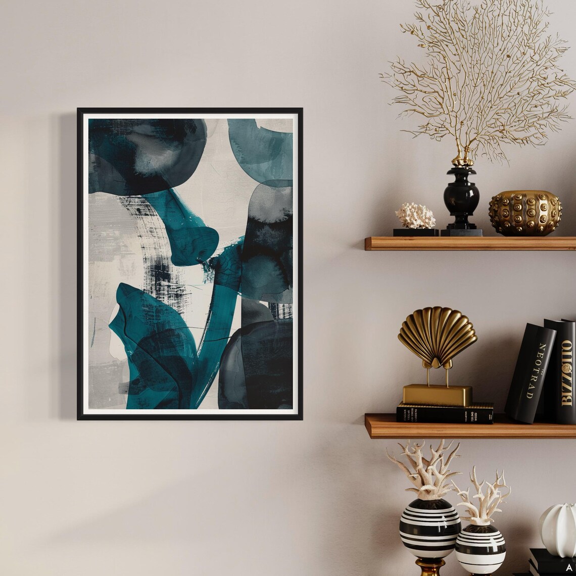 Abstract Geometric Art Print, Contemporary Mid-Century Modern - Image 3