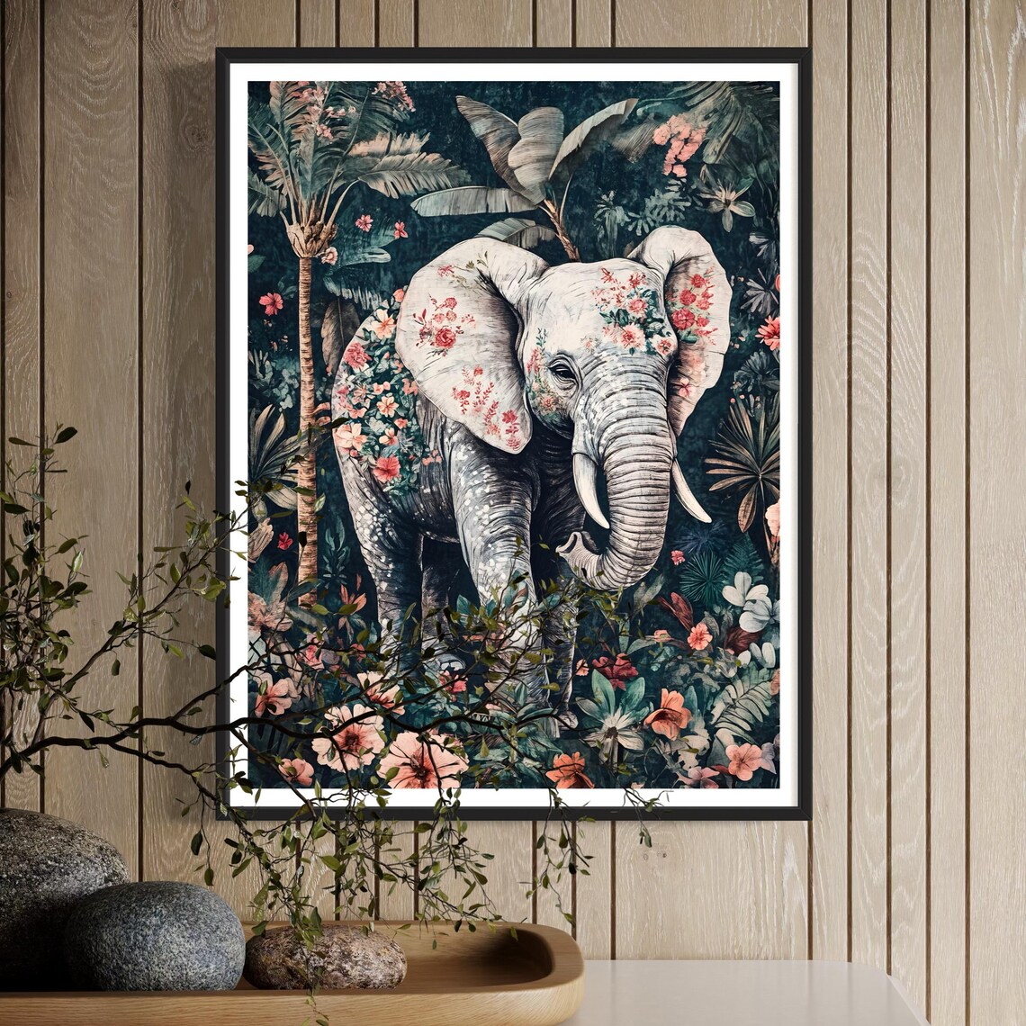 Elephant Modern Tropical Jungle Safari Art Print - Image 4