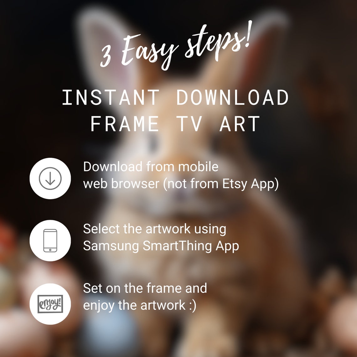 Frame Tv Art Rustic Oil Painting Of Easter Bunny Beautiful Easter Eggs Frame Tv Art Easter Spring Collections 103 - Image 2