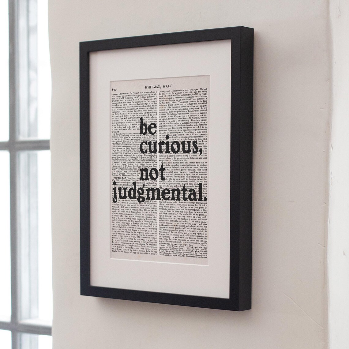 Be Curious Not Judgmental, Walt Whitman Quote Art Print - Image 4