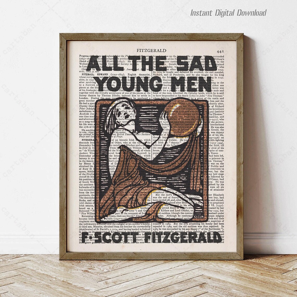 F Scott Fitzgerald All The Sad Young Men Mermaid Book Page Art Print