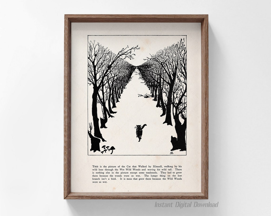 Rudyard Kipling Cat That Walked by Himself Wet Wild Woods Art Poster - Image 4