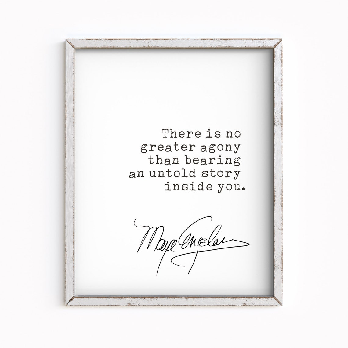 Maya Angelou No Greater Agony Untold Story Inspirational Quote Poster - Image 2