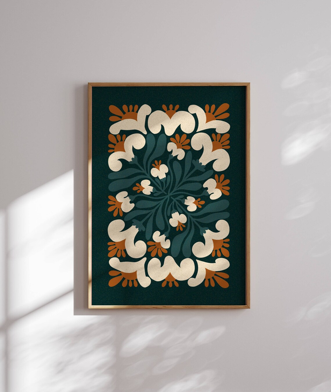 Groovy 70s Flower Poster, Retro Matisse Decor