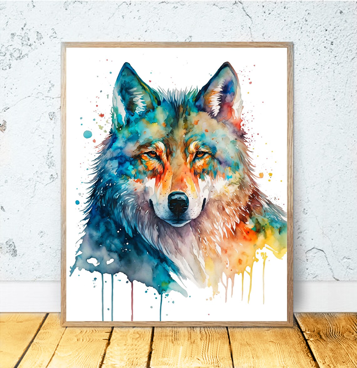 Wolf Watercolor Art Print, Wildlife Nursery Decor