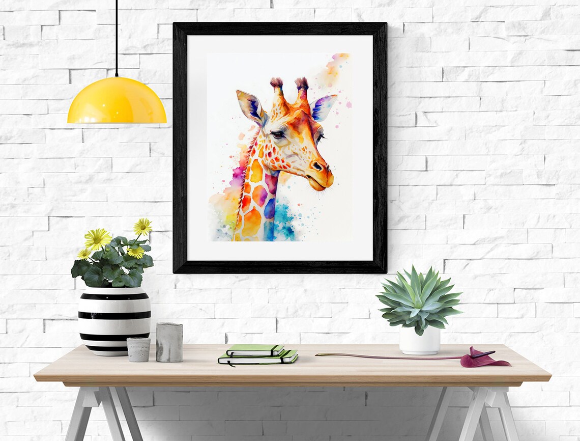 Watercolor Giraffe Art Print, Nursery Decor - Image 2