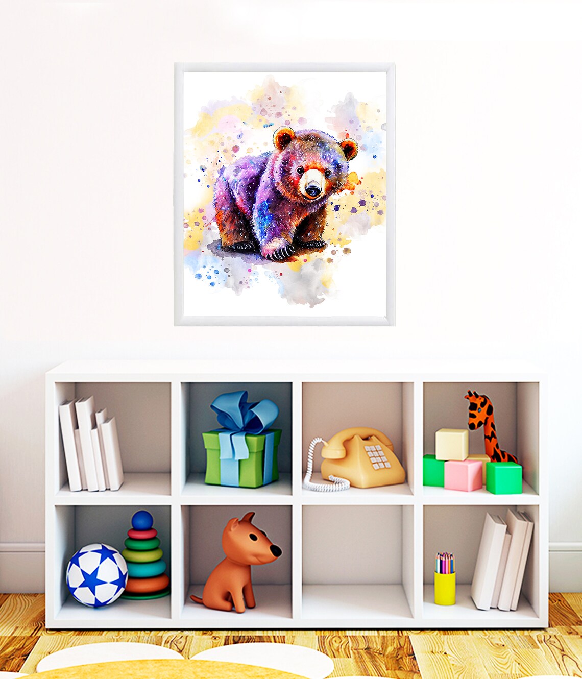 Baby Bear Watercolor Little Bear Nursery Art Print - Image 2