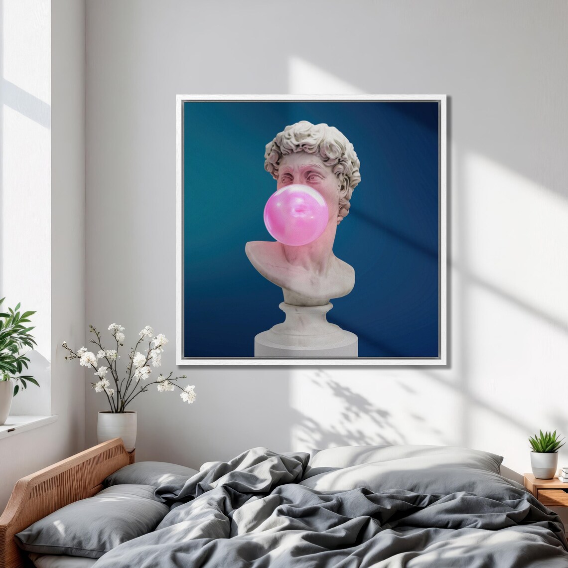 Bust Sculpture Blowing Bubble Gum, Pop Art Poster - Image 5