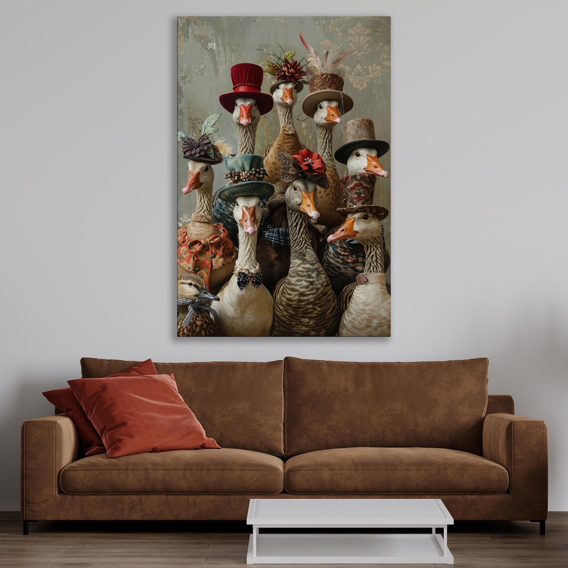 Victorian Geese in Fine Attire, Vintage Poster - Image 2