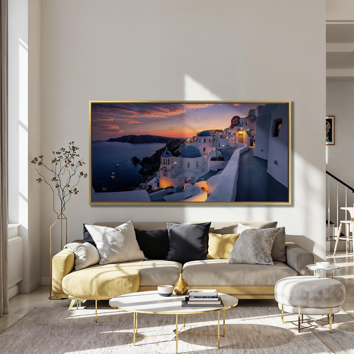 Santorini During Dusk Travel Poster, Greece Landscape - Image 3