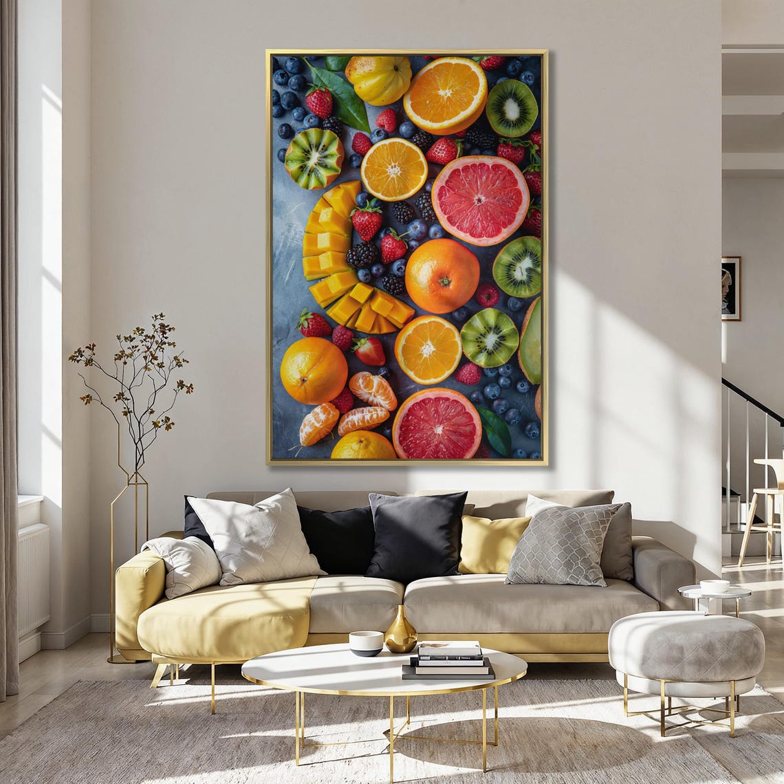 Vibrant Fresh Fruit Flat Lay Food Photography Vertical Poster - Image 4