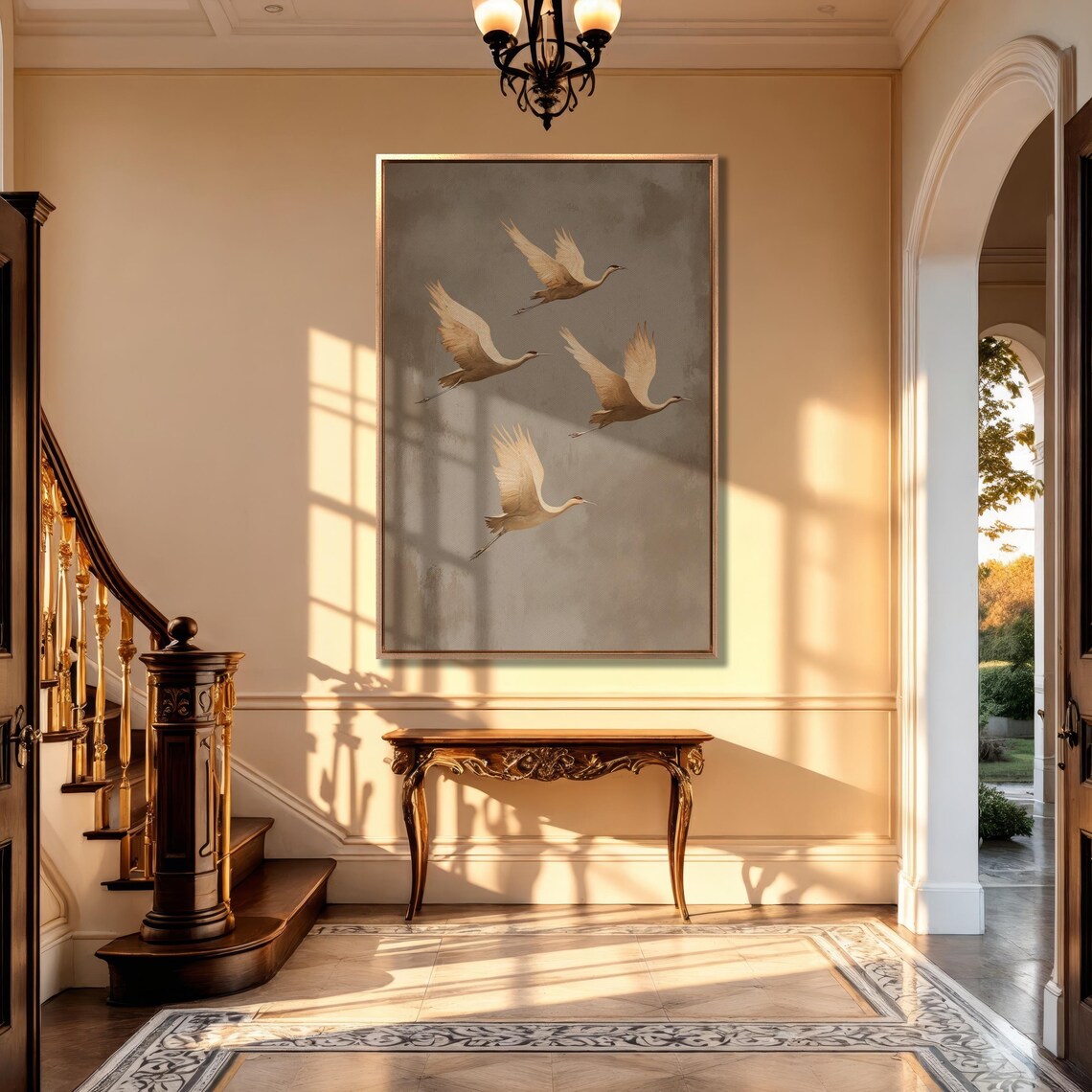 Japanese Crane Painting, Minimalist Bird Poster - Image 5