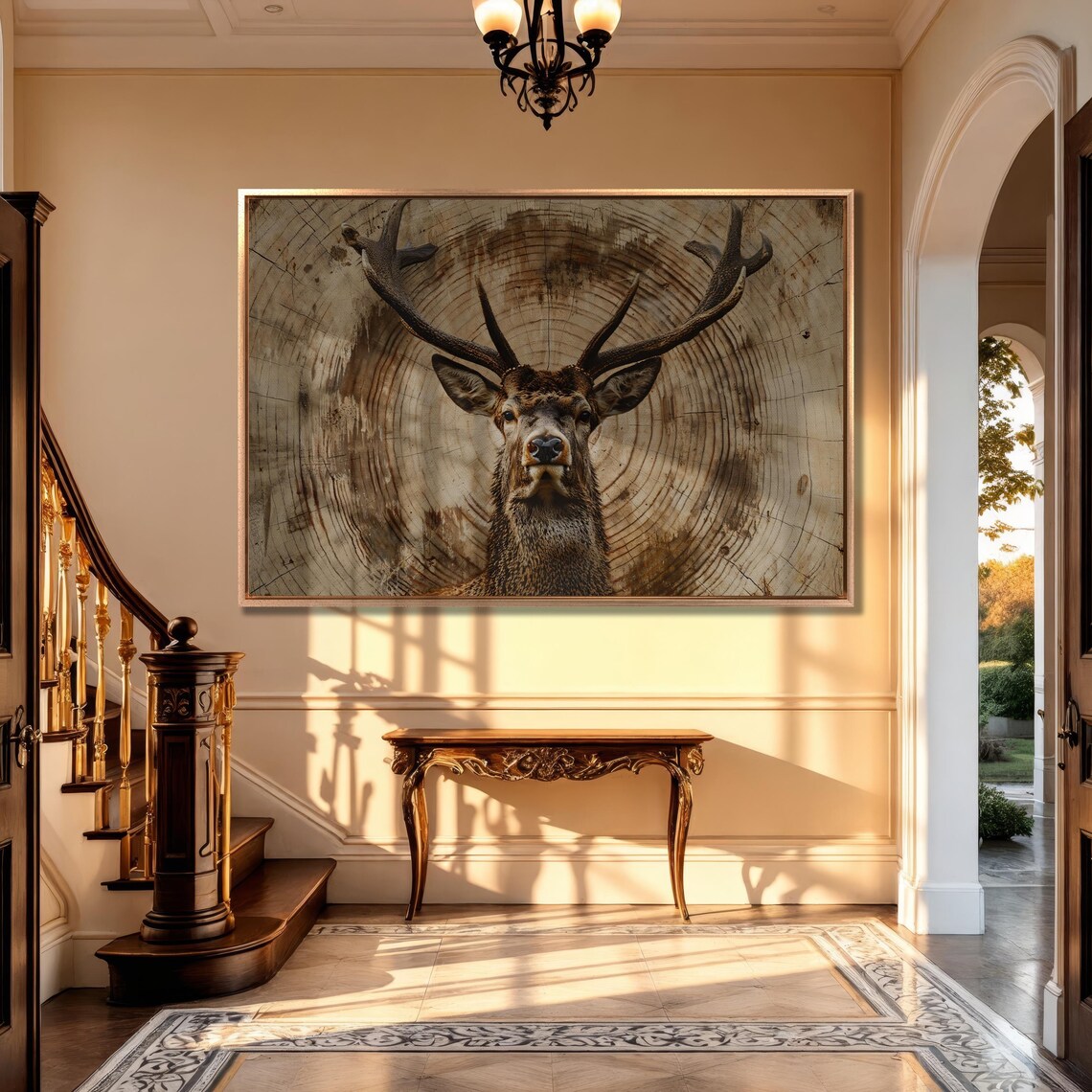Vintage Deer Wall Art Print, Rustic Farmhouse Decor - Image 2