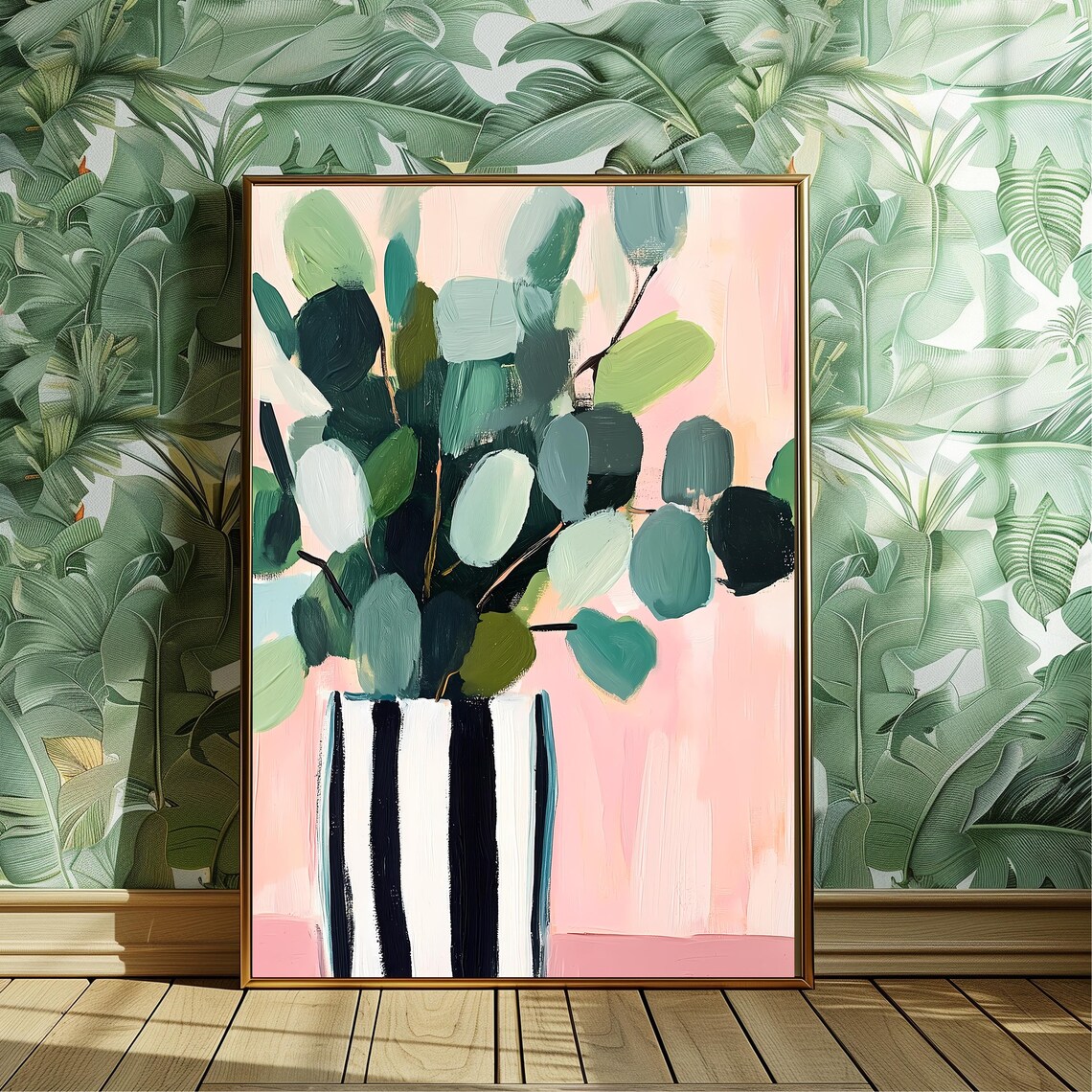 Eucalyptus Modern Botanical Art Print, Minimalist Decor
