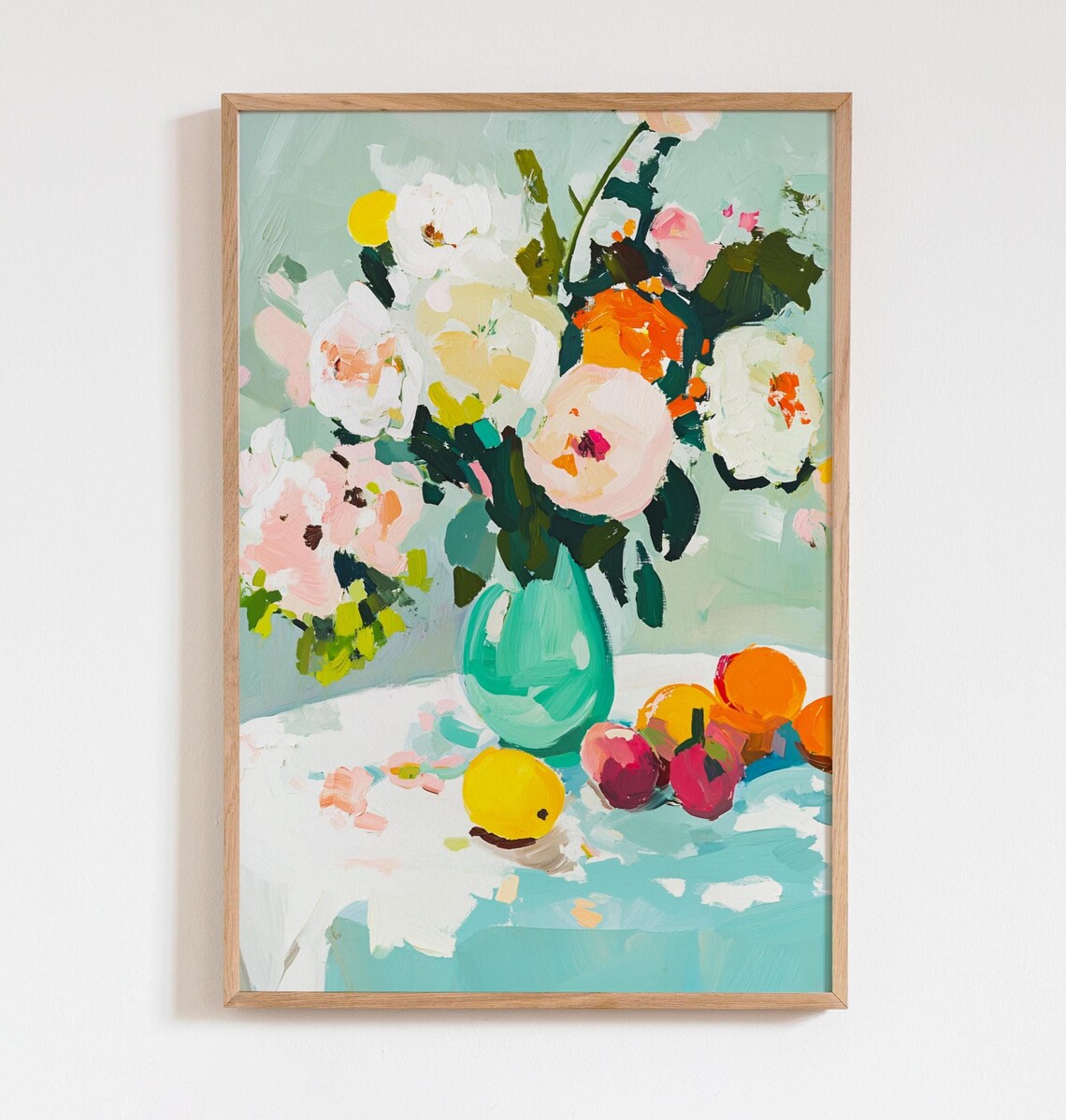 Vintage Floral Still Life Art Print, Pastel Bouquet