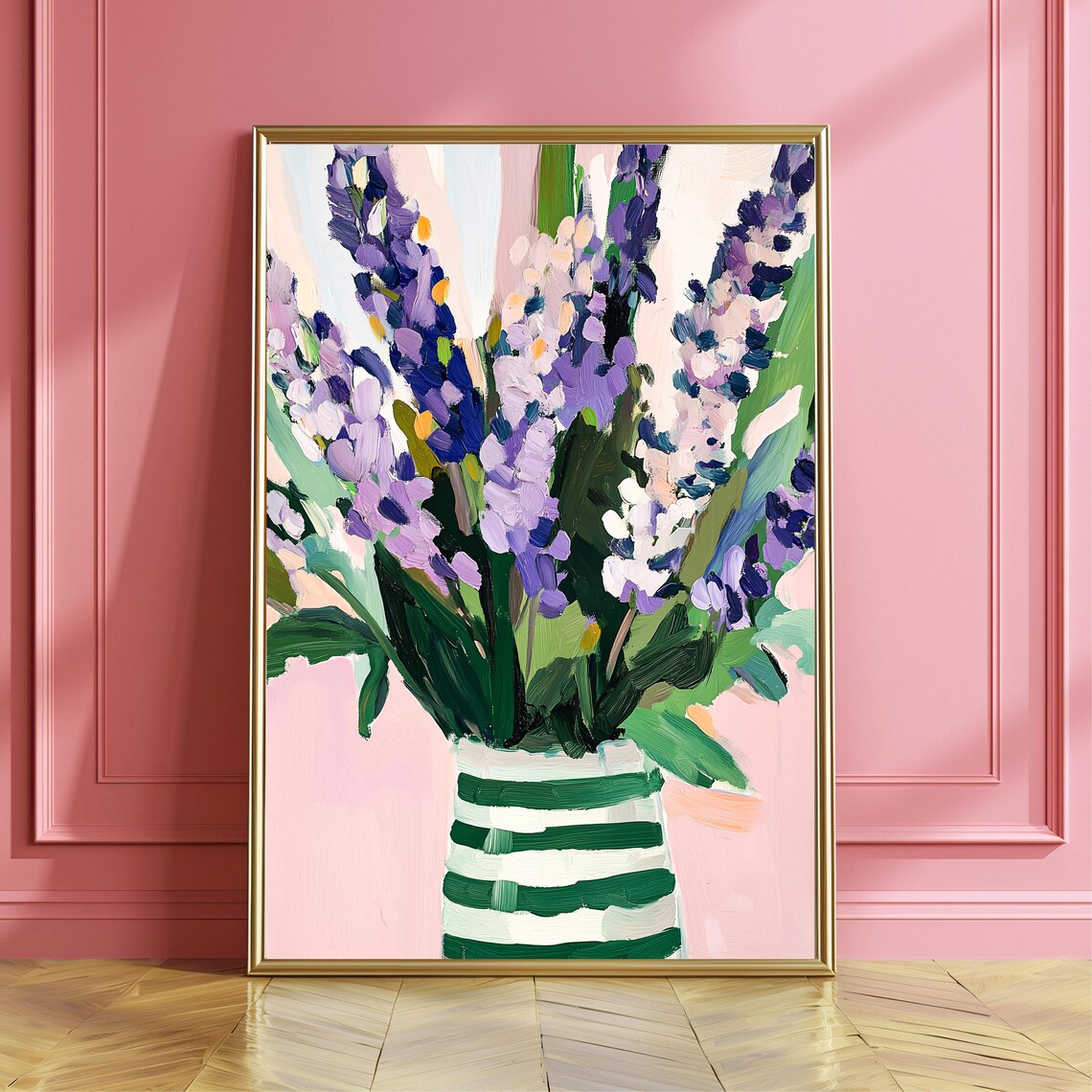 Lavender Flower Oil-Painting Abstract Floral Art Print