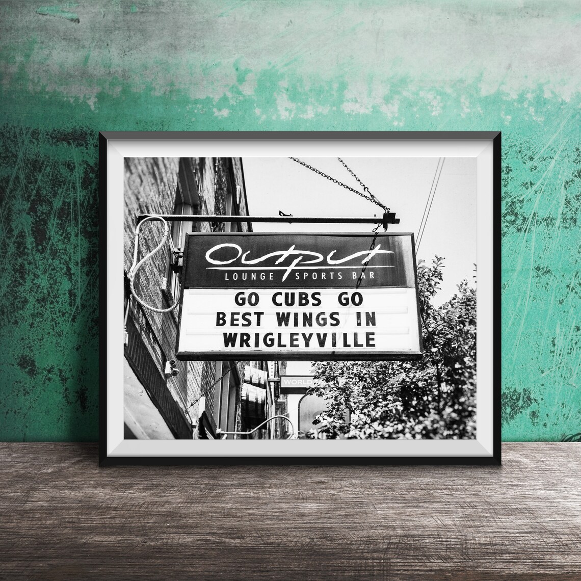 Output Lounge Wrigleyville Go Cubs Go Sports Bar Sign Poster - Image 2