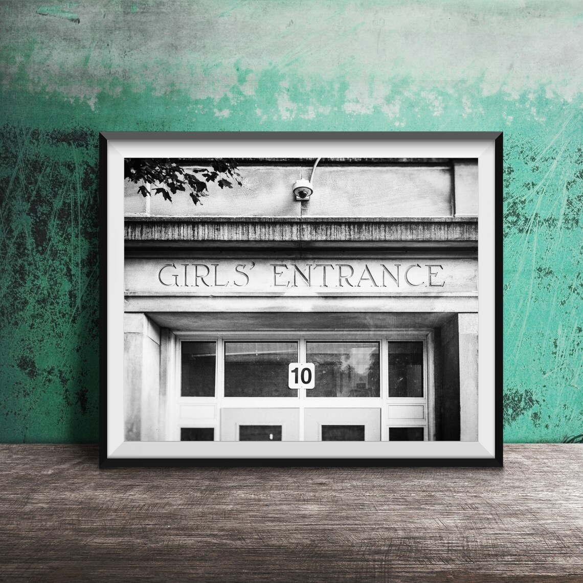 Girls' Entrance Vintage School Carved Stone Sign Photo Poster - Image 2