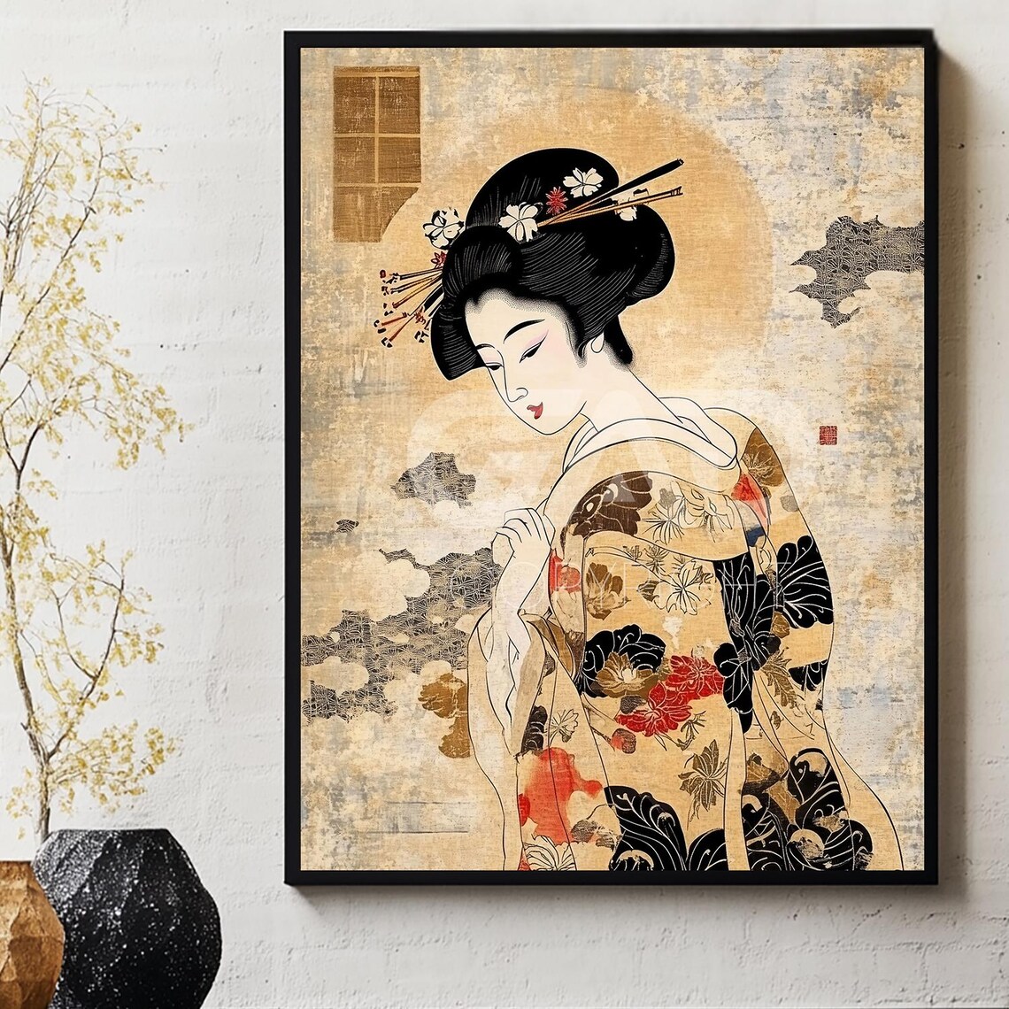 Edo Period Oiran, Ancestral Japanese Art Print