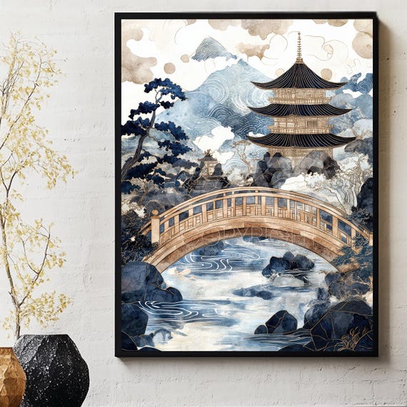The Garden of Katsushika Hokusai, Ukiyo-e Art Print