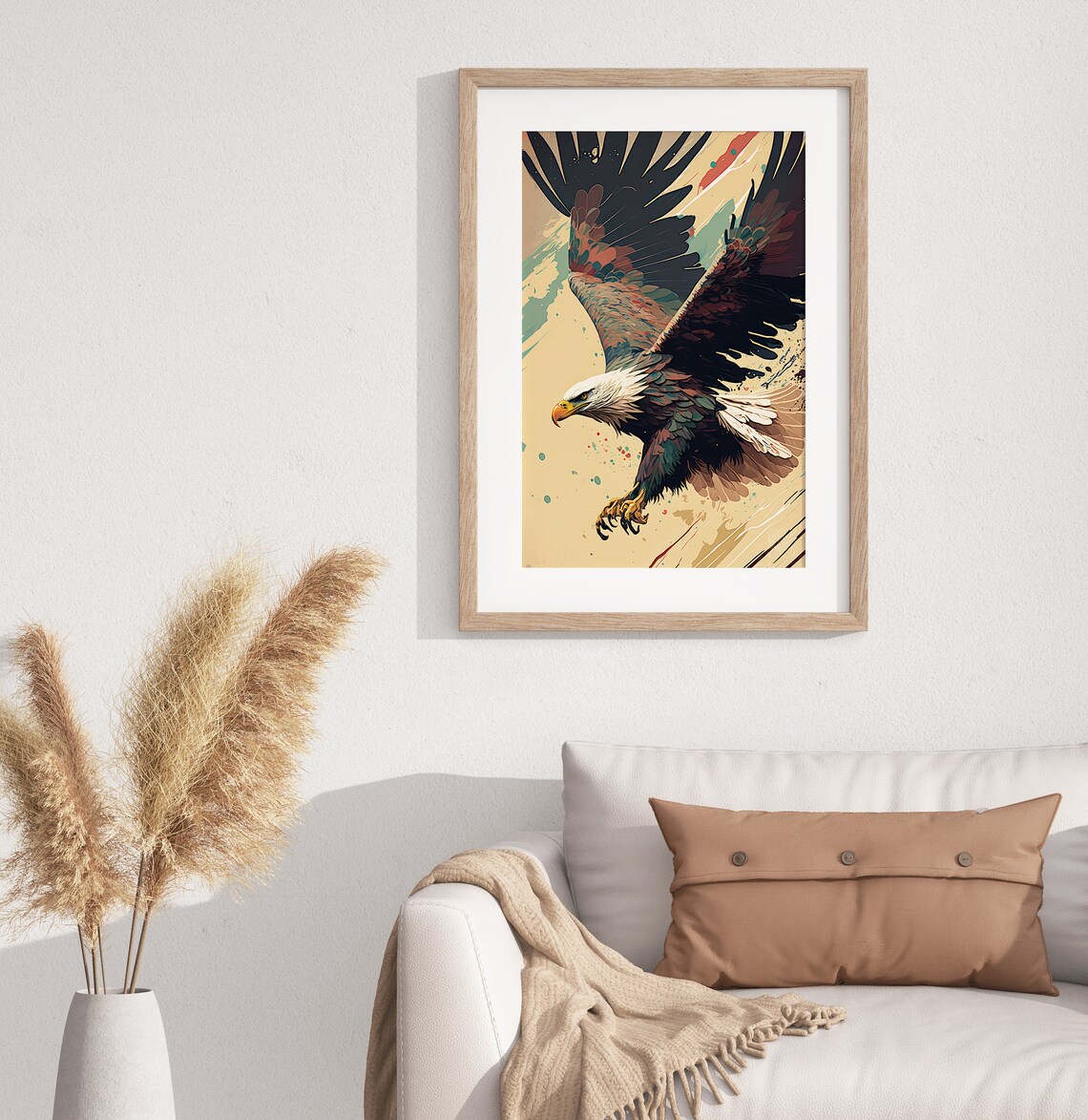 Swooping Bald Eagle Print, Gauguin-Inspired Bird Art - Image 3