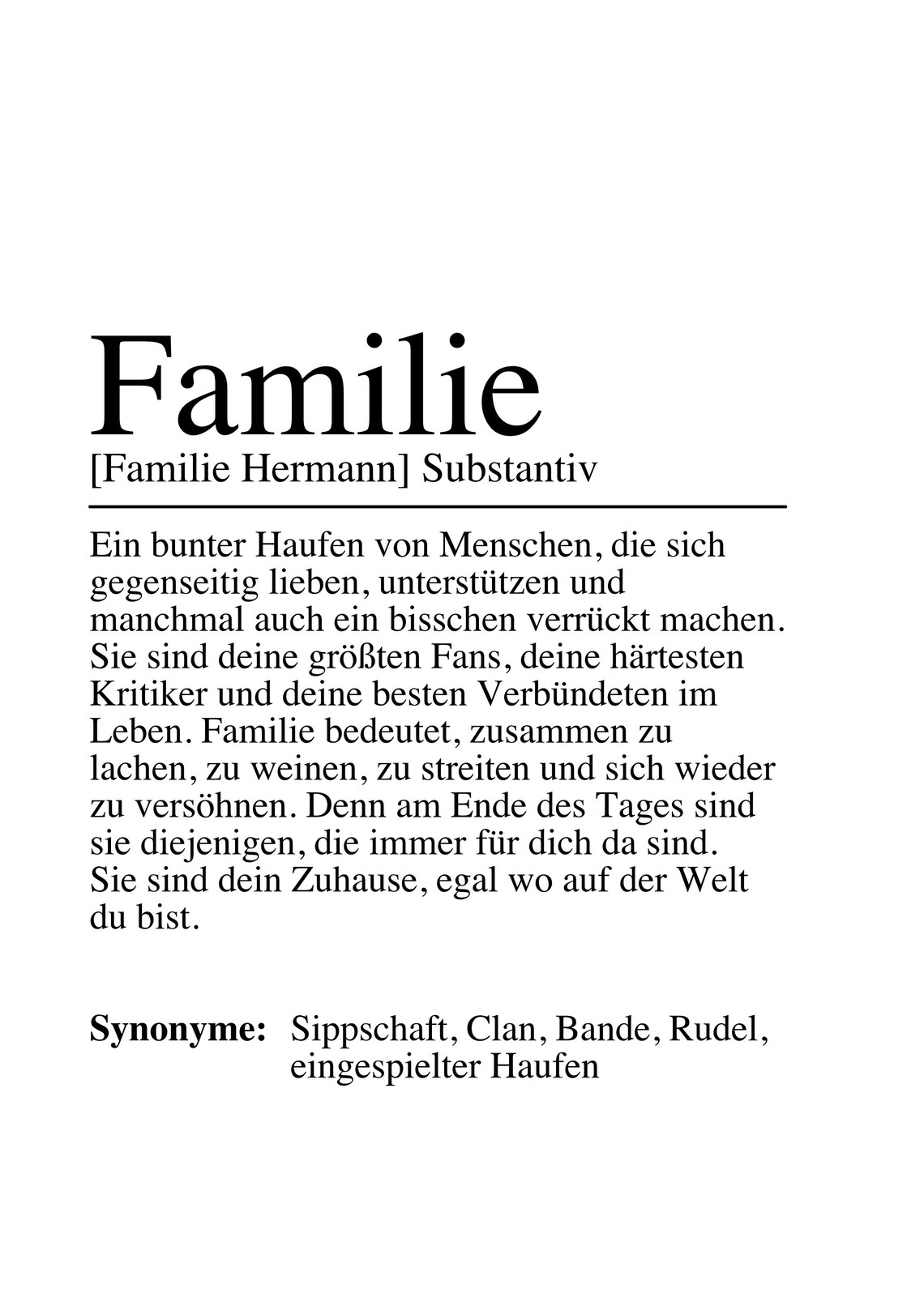 Familie Personalized German Family Definition Gift Wall Poster - Image 2