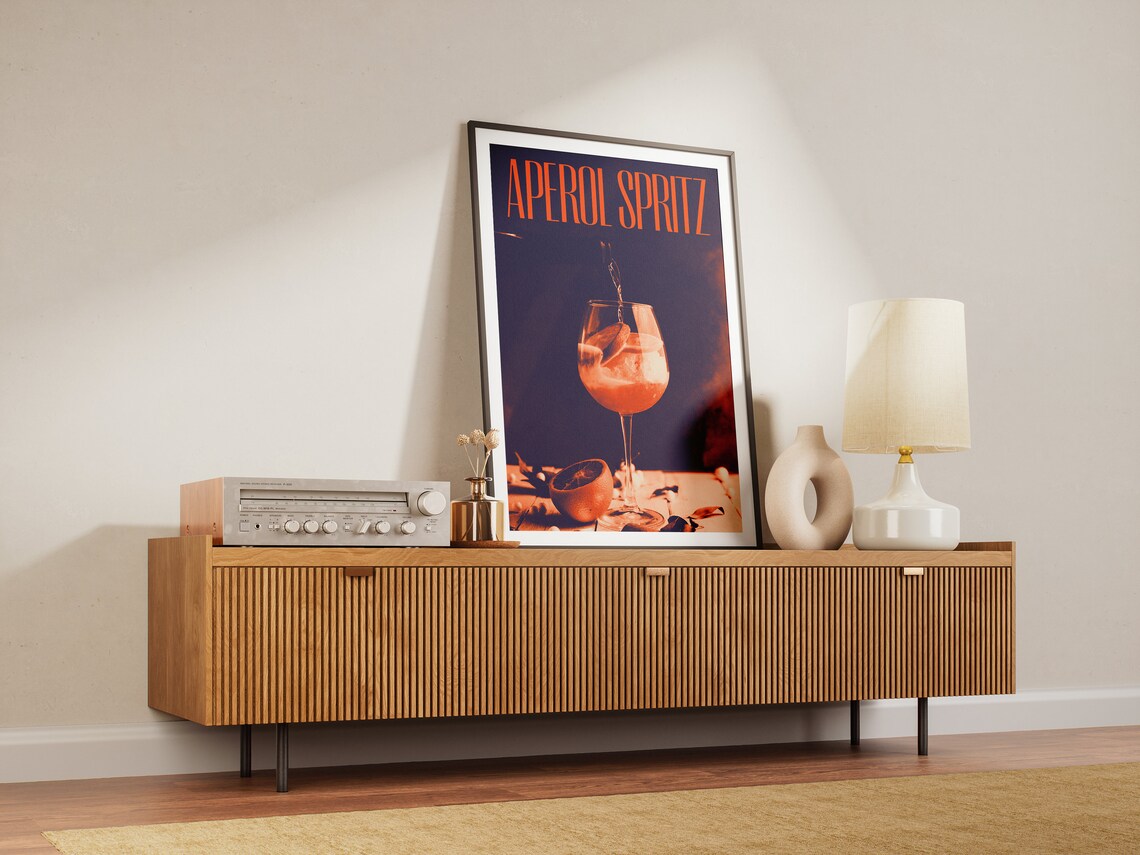 Aperol Spritz Vintage Cocktail Photography Italian Bar Poster - Image 2