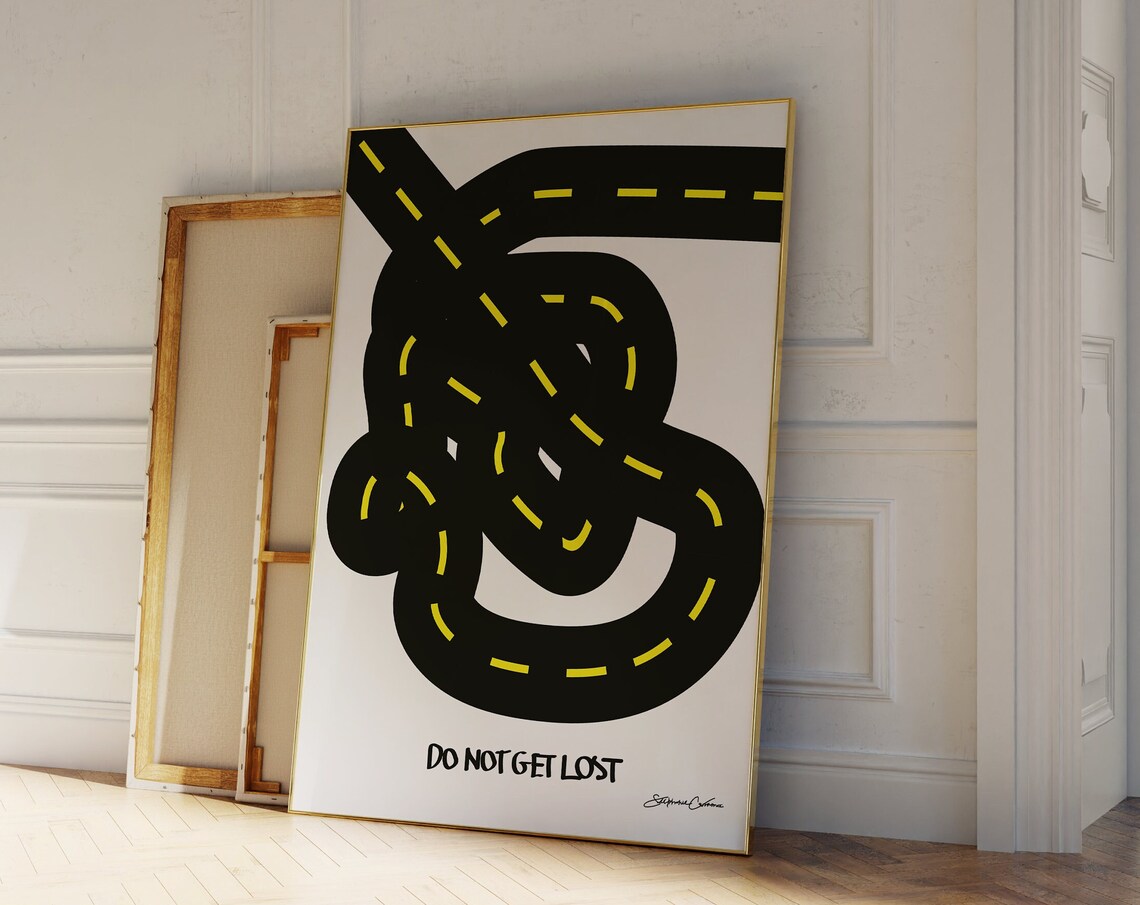 Road Trip Mid-Century Typography Art Print