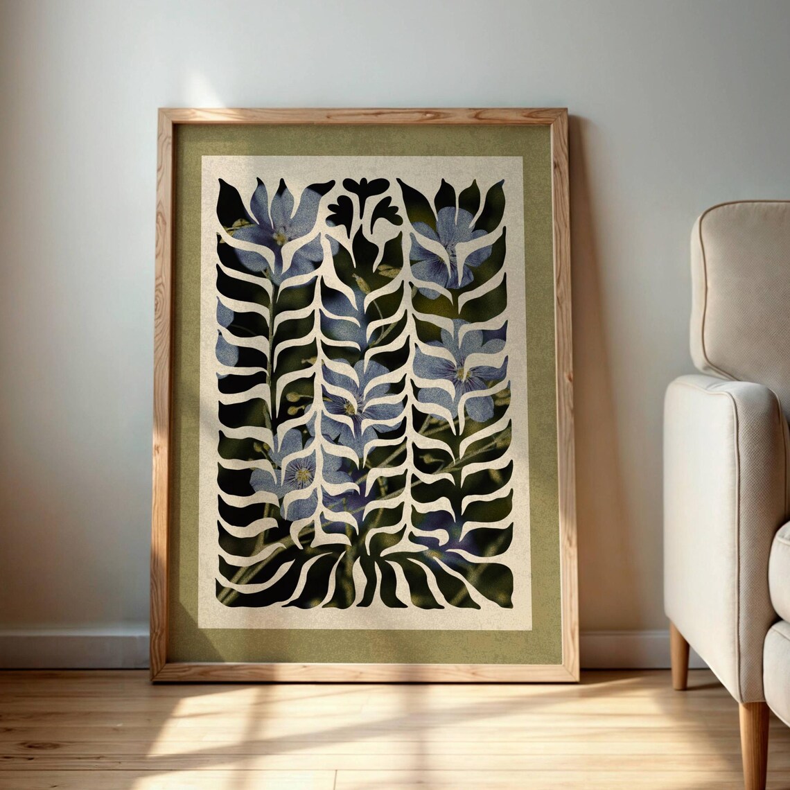 Abstract Botanical Mid-Century Floral Art Print