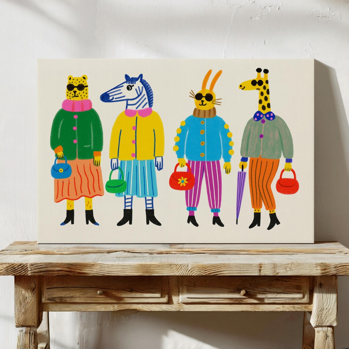 Stylish Dressed Animals Illustration, Anthropomorphic Friends - Image 5