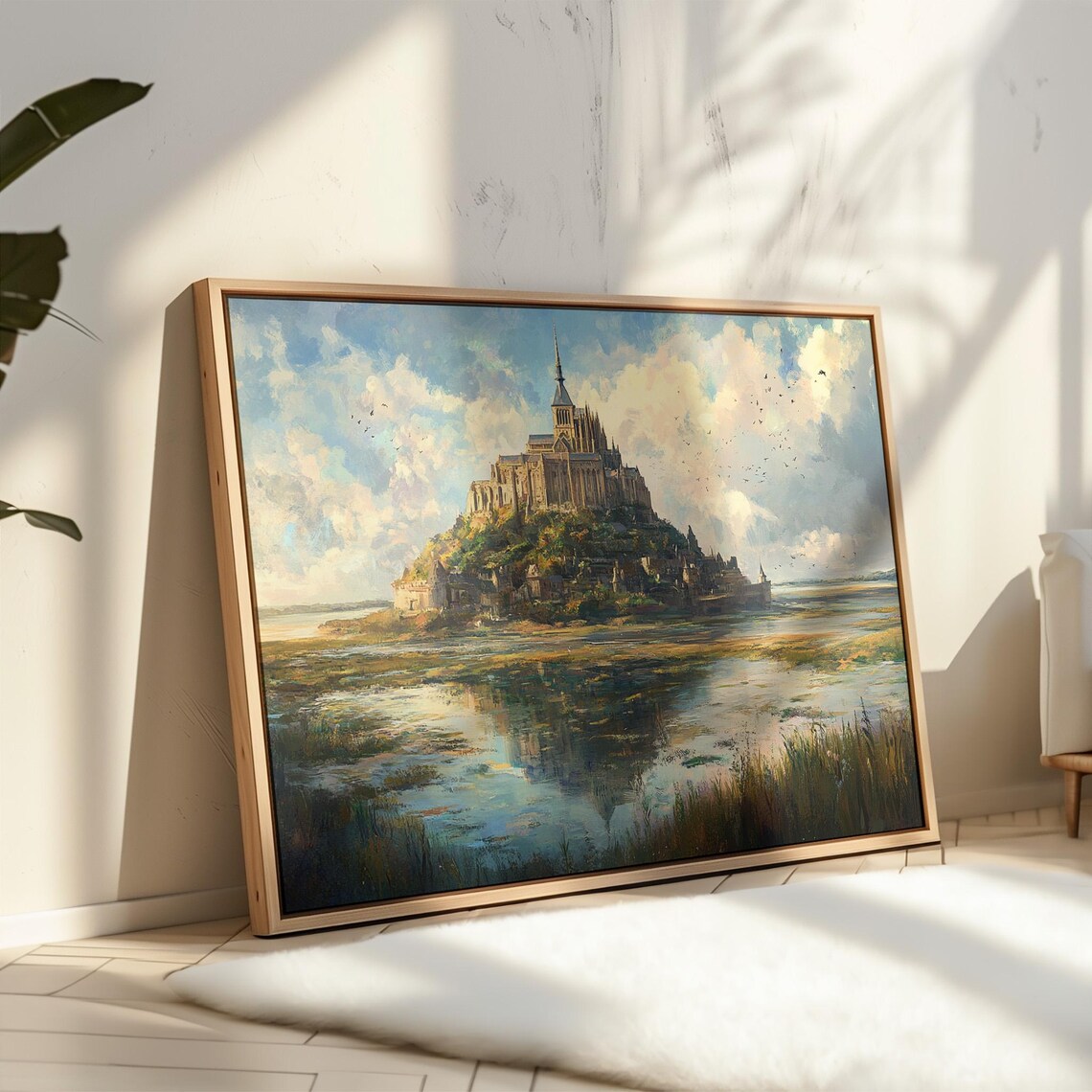 Mont Saint Michel Abbey Reflection Tidal Flats France Travel Poster - Image 2