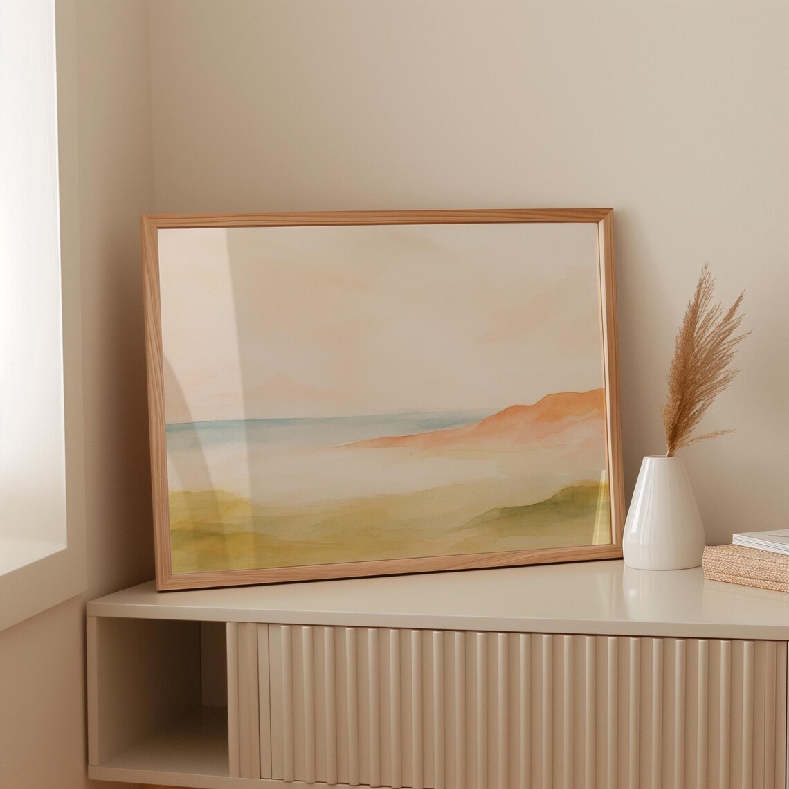 Soft Watercolor Coastal Hillside, Faith Decor - Image 2