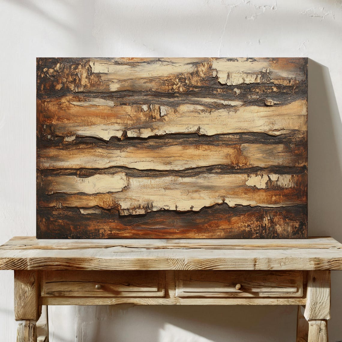 Rustic Wood Texture Abstract Brown Earthy Tones Wall Art Print