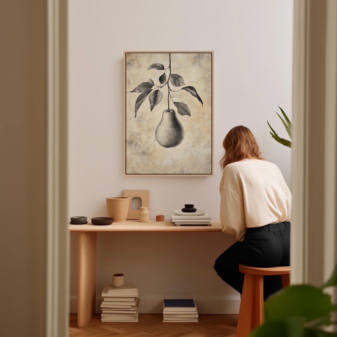 Vintage Pear Illustration, Rustic Botanical Fruit Art Print - Image 4
